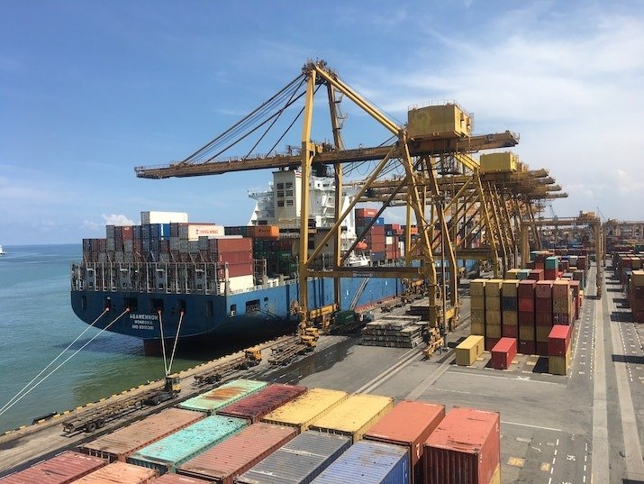 Indian port with containers