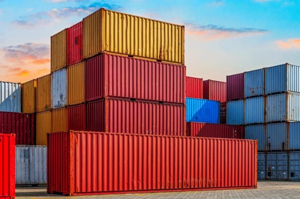 Containers at a port