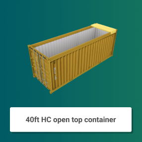 40ft HC open top container lp