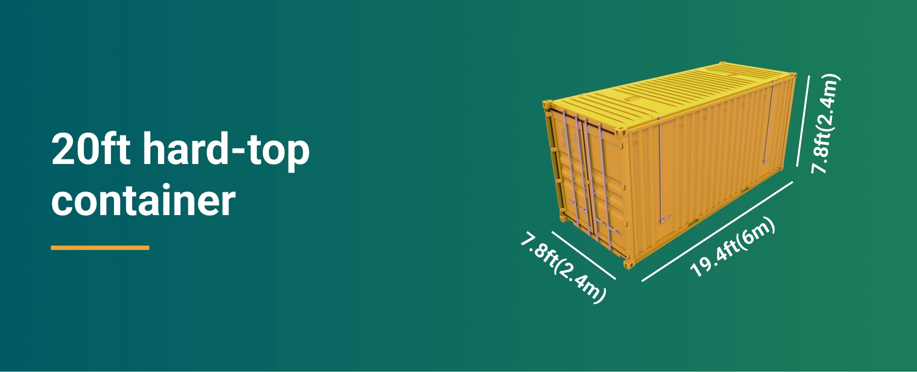 hardtop container dimensions