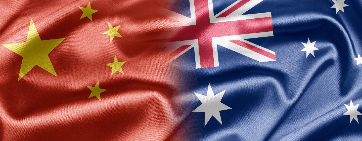 China and Australia flags