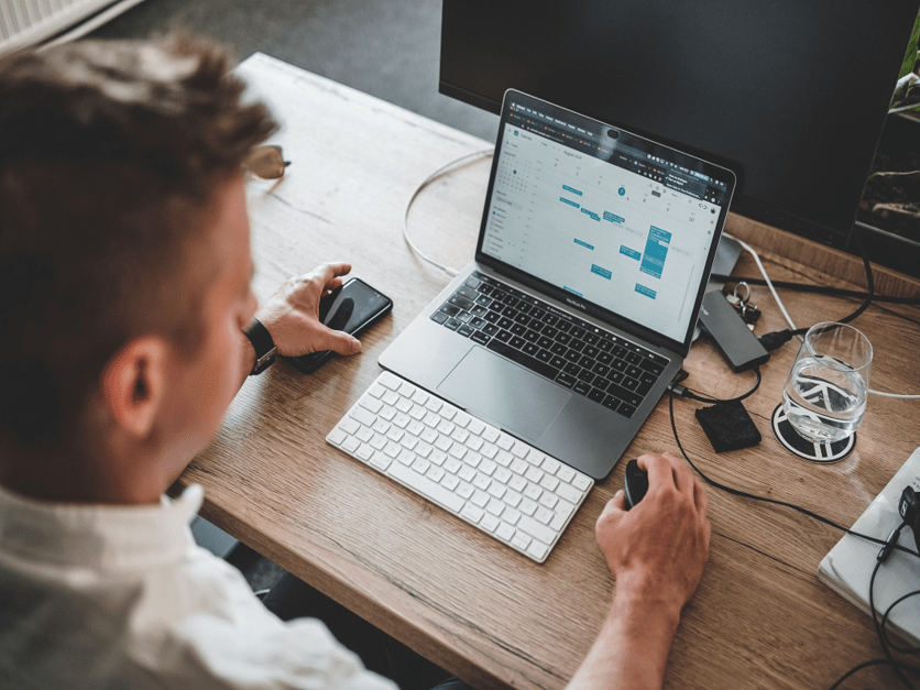 person working on computer