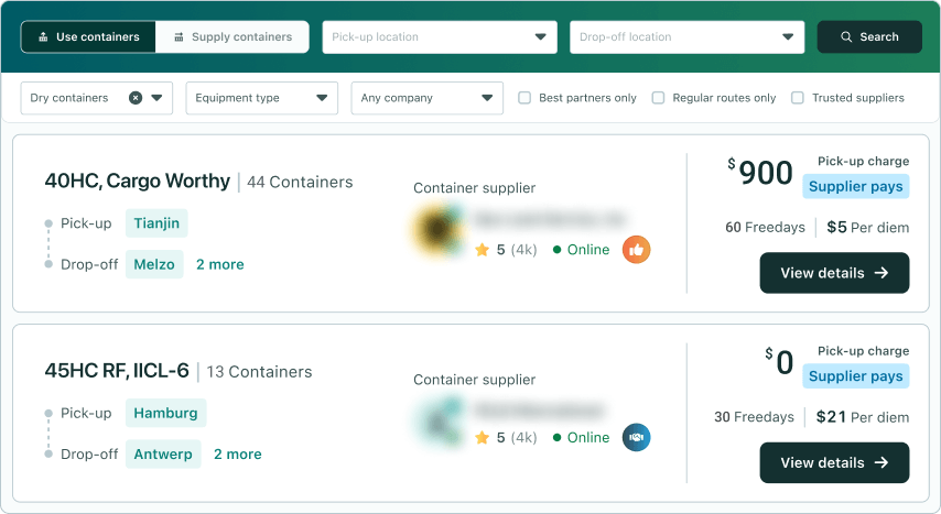 Container xChange leasing platform