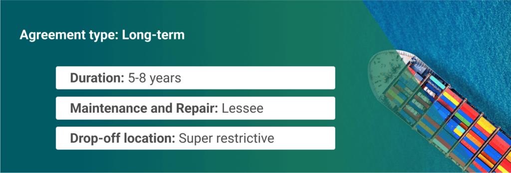 An image with information about the long-term container lease agreement.